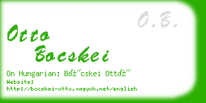 otto bocskei business card